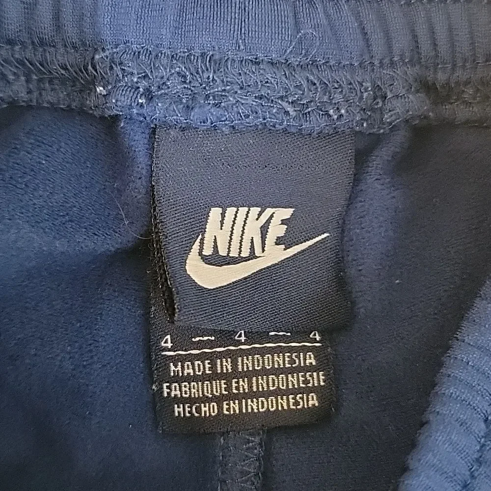 NIKE BLUE TRACK PANTS, SIZE 4